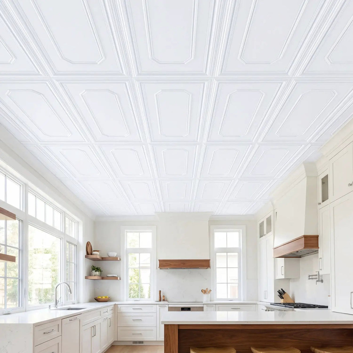 24 Pieces Ceiling Tiles Decorative PVC Ceiling Covering Panels, photo 6 of 15