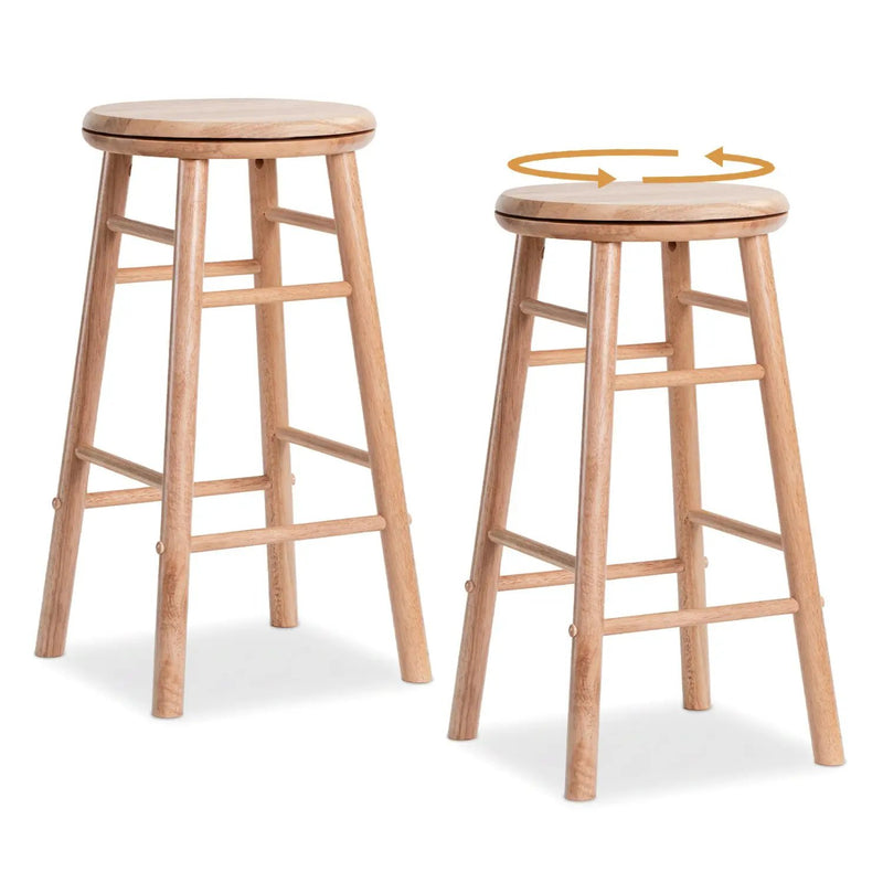 24" Swivel Bar Stools Set of 2 with Footrests by DirectDeals