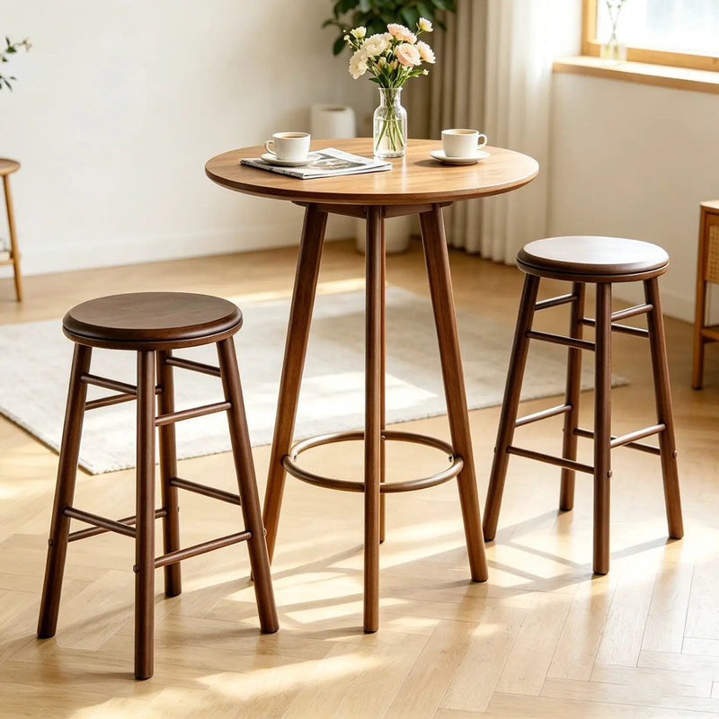 24" Swivel Bar Stools Set of 2 with Footrests by DirectDeals