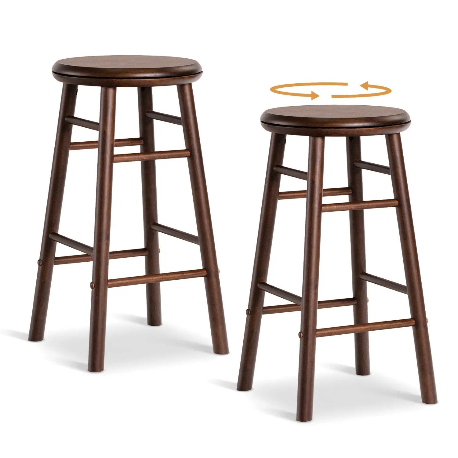 24" Swivel Bar Stools Set of 2 with Footrests by DirectDeals