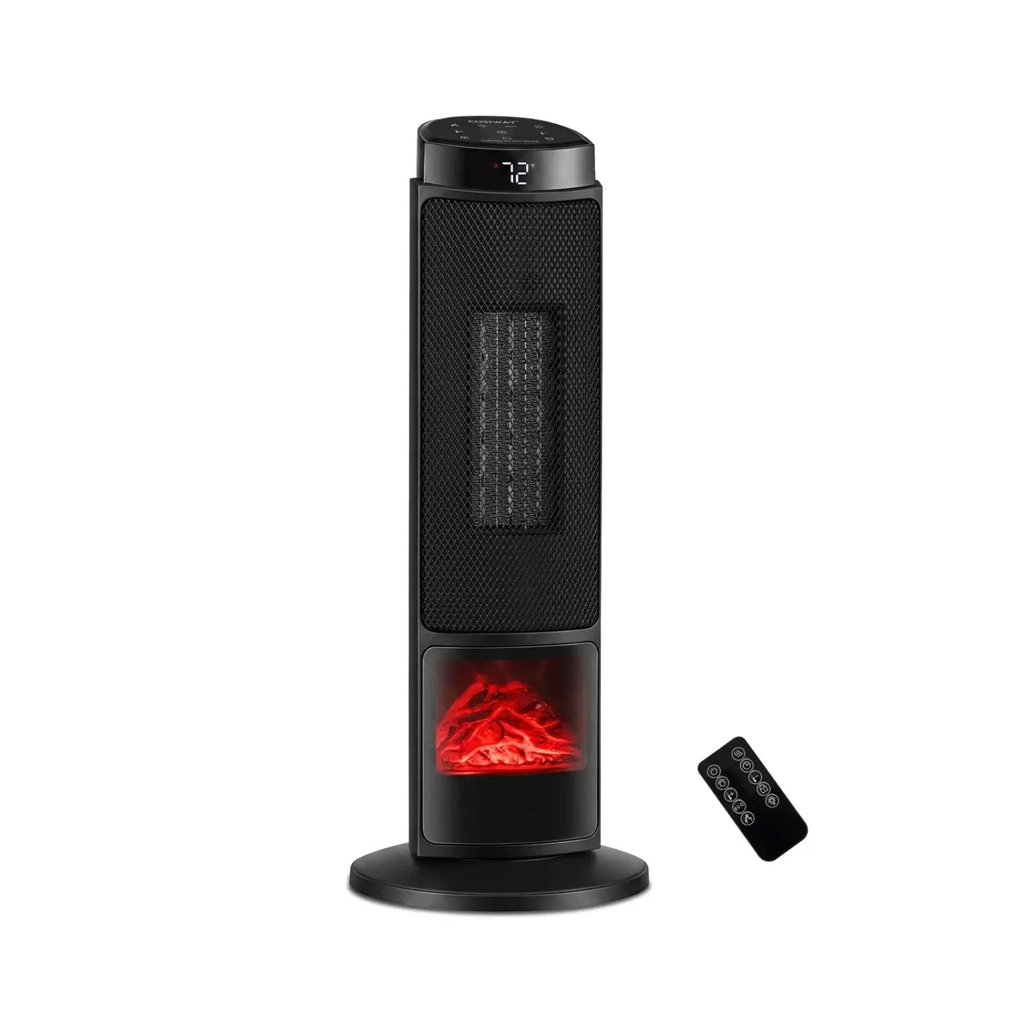 24-Inch PTC Ceramic Tower Space Heater with 7-Color Flame by DirectDeals