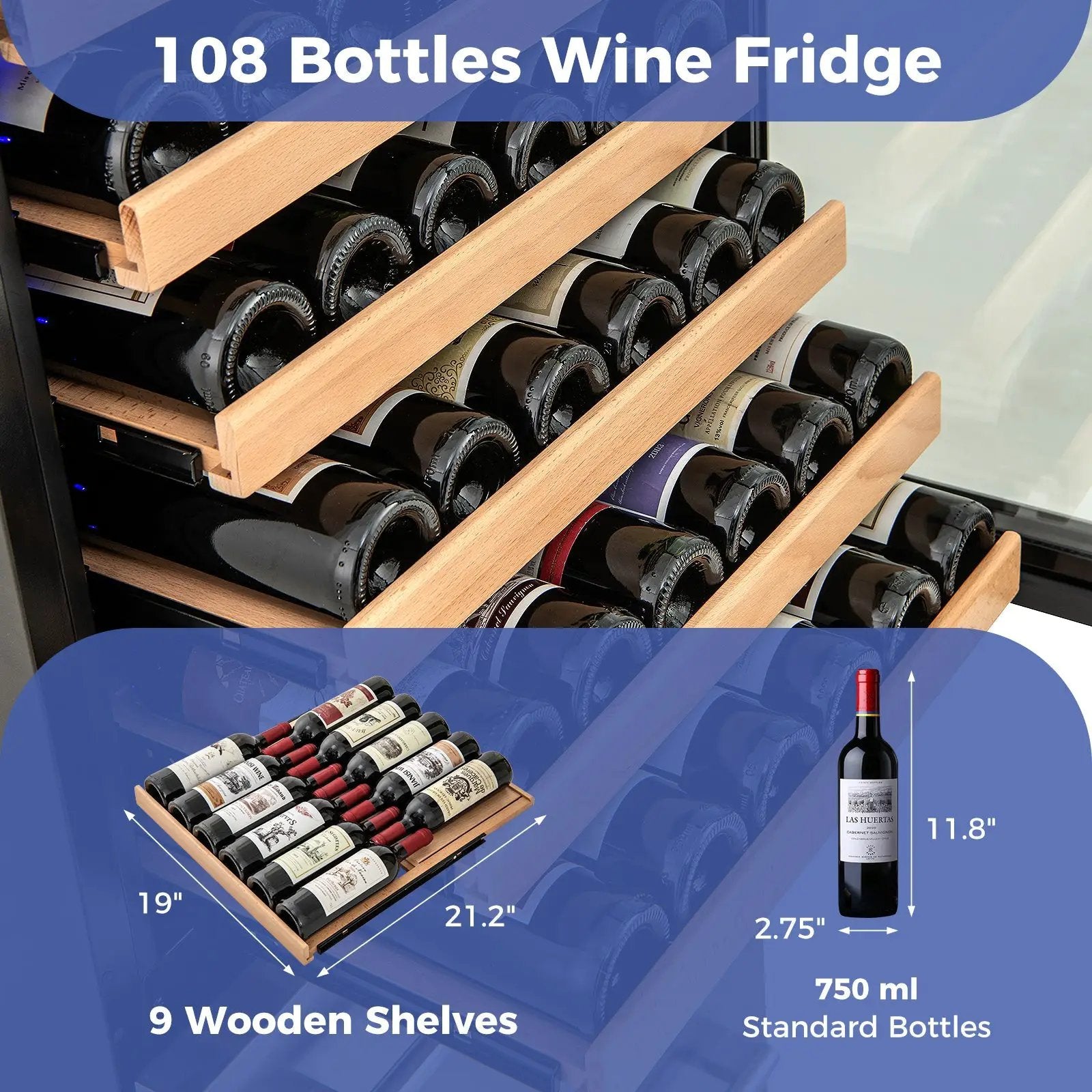 24 Inch Wine and Beverage Refrigerator with Independent Temperature Control-Sliver by DirectDeals