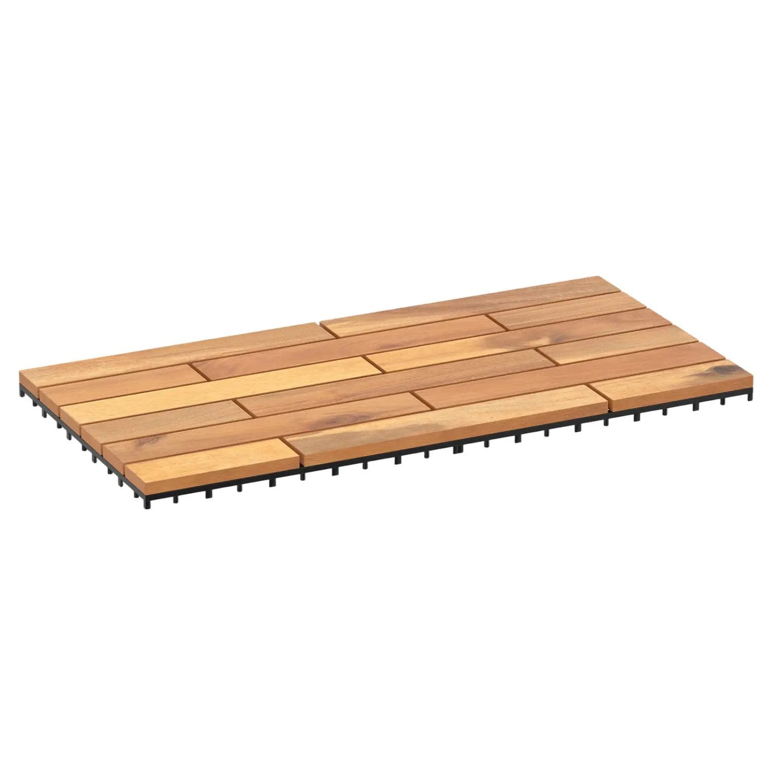 Acacia Wood Interlocking Deck Tiles 24x12 Inch - 24 Pack by DirectDeals