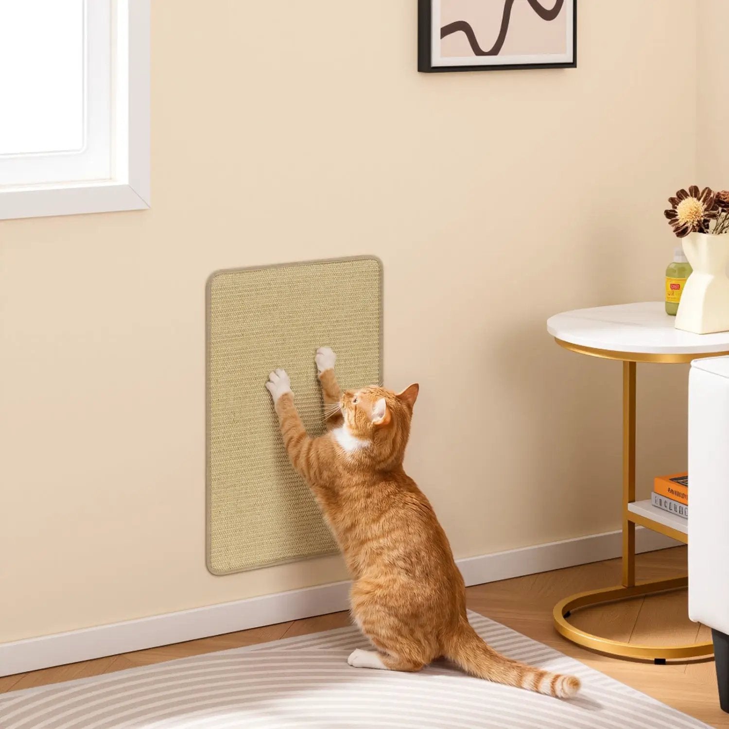 Cat Scratcher Mat Set - 6 Piece Natural Sisal Furniture Protector by DirectDeals