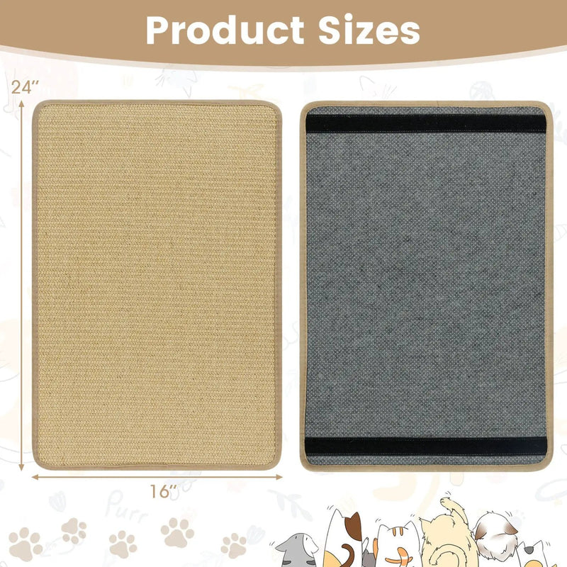 Cat Scratcher Mat Set - 6 Piece Natural Sisal Furniture Protector by DirectDeals