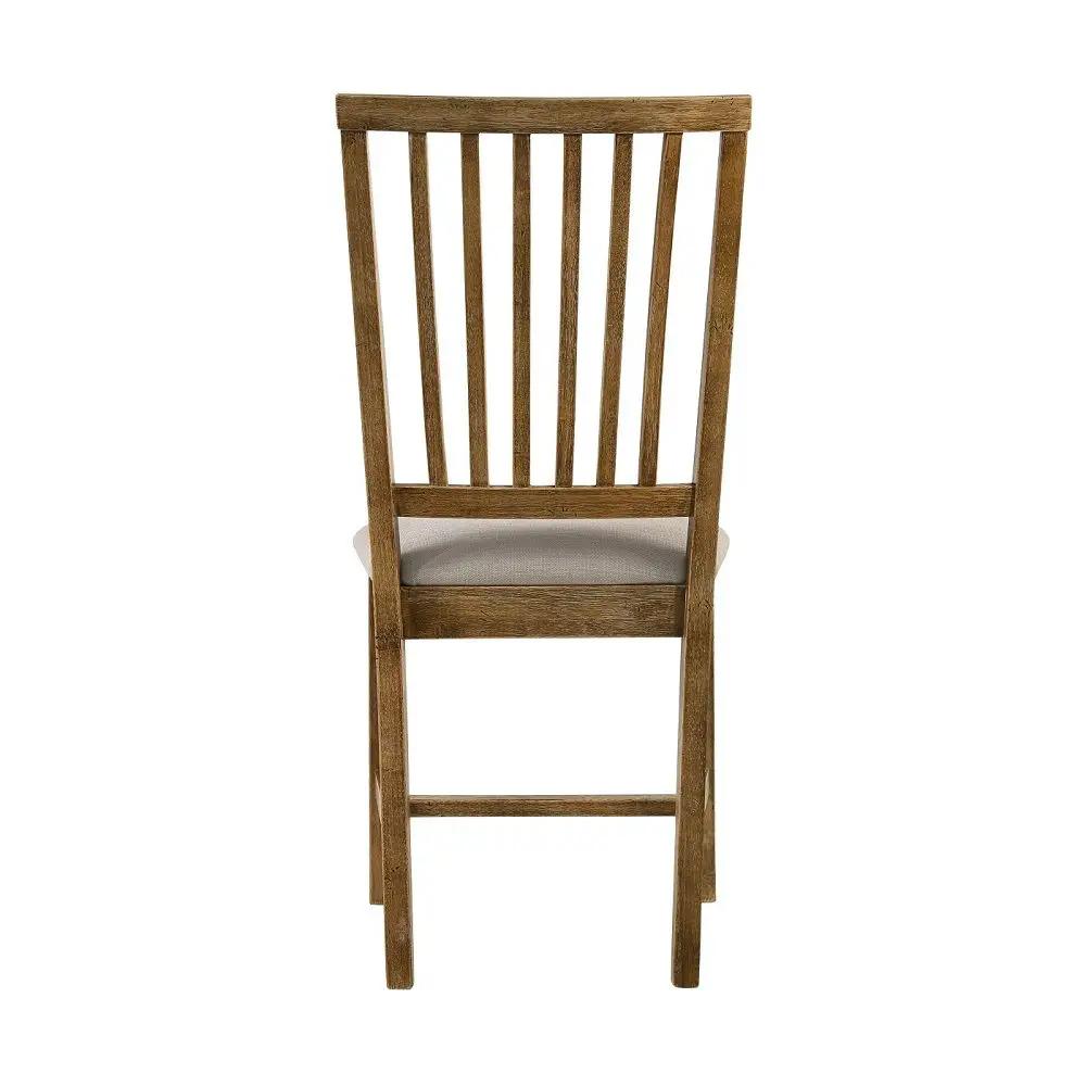 Wallace II - Side Chair (Set of 2) - Tan Linen & Weathered Oak by Unique Piece Furniture
