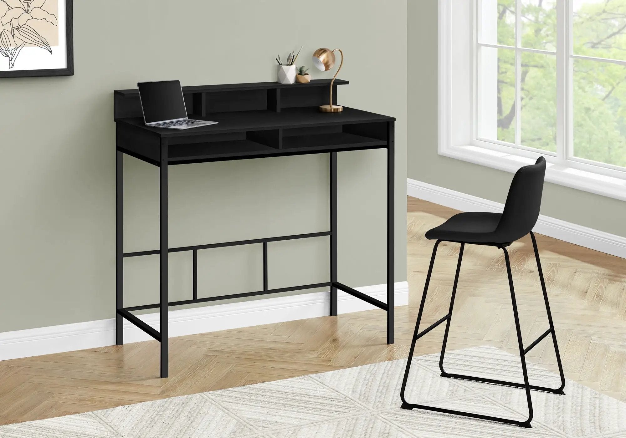 Computer Desk For Home Office, Standing, Storage Shelves, Laptop, Contemporary & Modern by Unique Piece Furniture