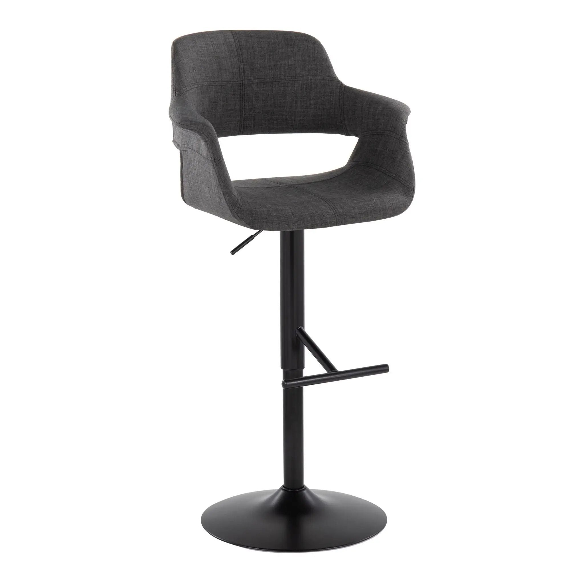 Vintage Flair - Mid Century Modern Adjustable Barstool With Straight T Footrest (Set of 2) by Unique Piece Furniture