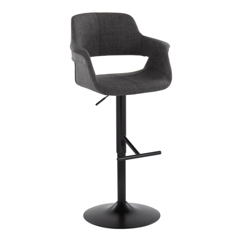 Vintage Flair - Mid Century Modern Adjustable Barstool With Straight T Footrest (Set of 2) by Unique Piece Furniture