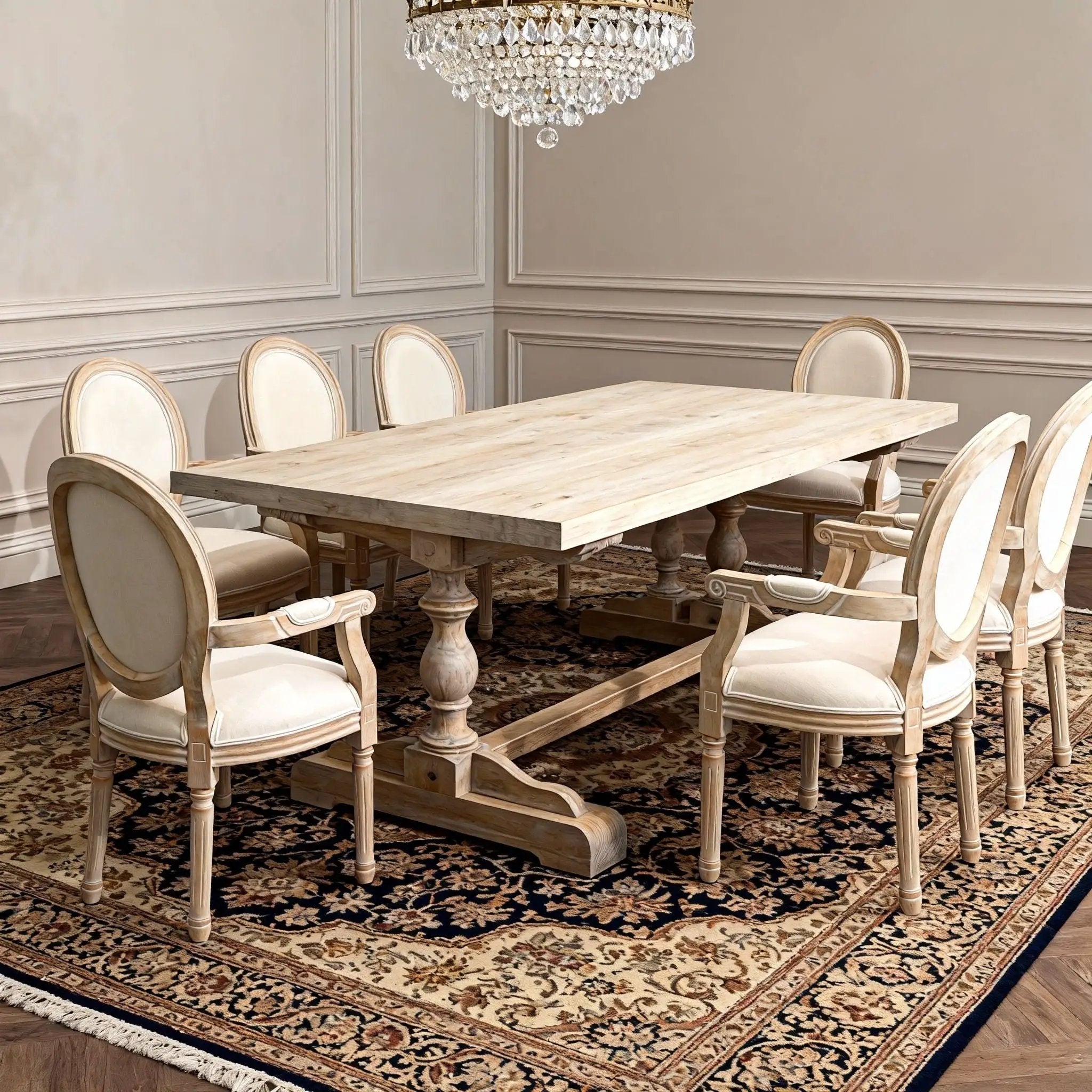 French Vintage Upholstered Fabric Dining Armchair (Set of 2) by Unique Piece Furniture