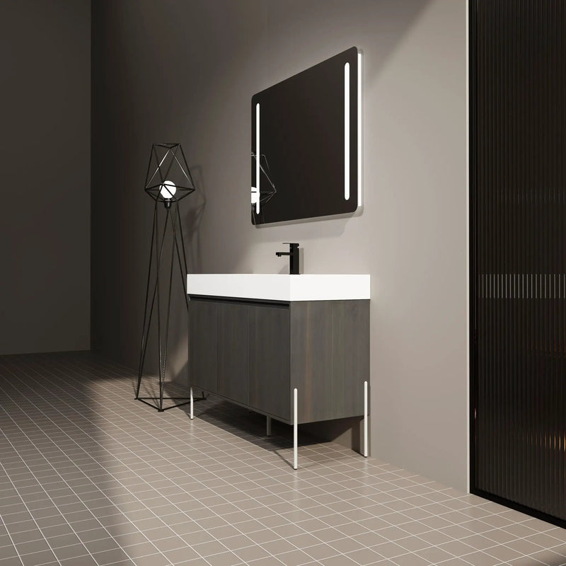 Freestanding Bathroom Vanity With Resin Sink And Storage Cabinet by HouseOfZazla