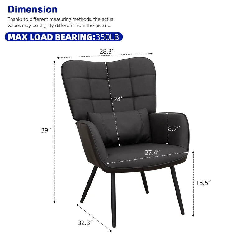 Modern Accent Arm Chair High Back With Metal Legs And Soft Padded by HouseOfZazla
