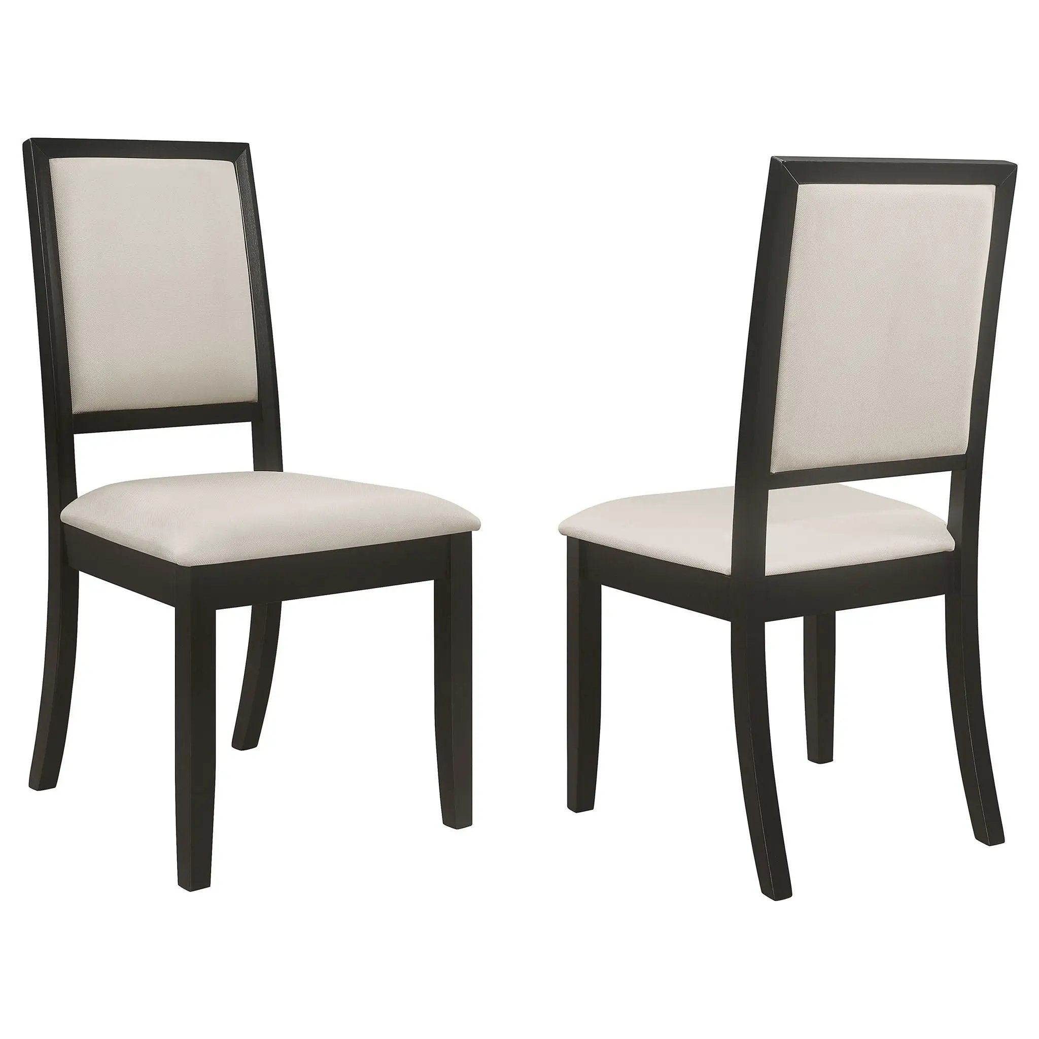 Louise Upholstered Wood Dining Side Chair Black (Set of 2) by Unique Piece Furniture