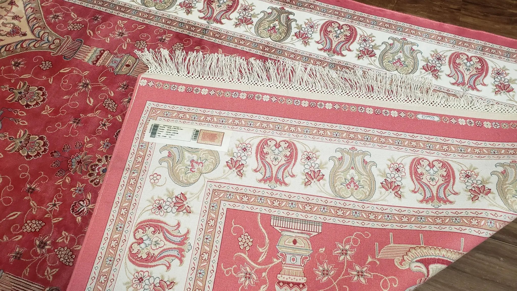 4 x 6 Silk Carpet Red, Traditional Oriental Rug 4x6, Flower Vase Columns, Turkish Rug New, High Quality, Bamboo Silk, Area Rug by Jewel Rugs