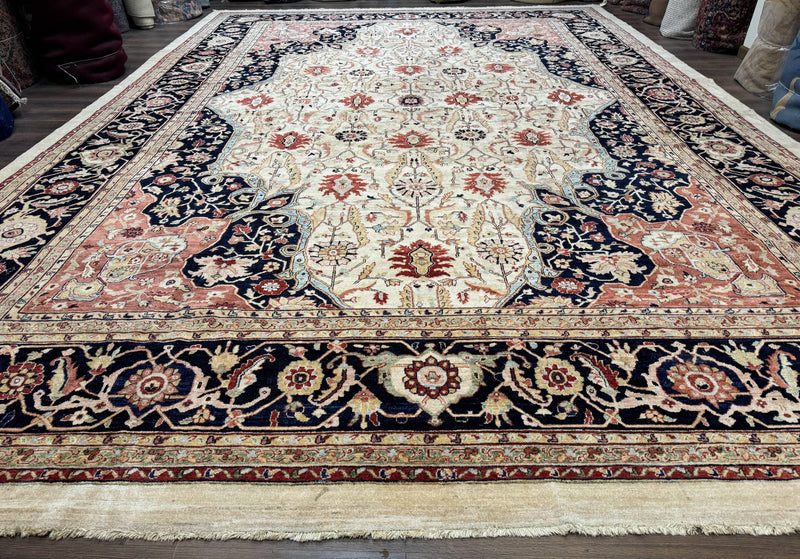 Large Palace Sized Stark Carpet 13x19, Traditional Wool Handmade Rug, Beige by Jewel Rugs