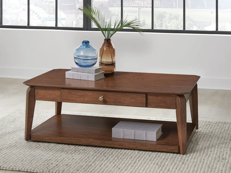 Trenmour - Rectangular Cocktail Table - Medium Brown by Unique Piece Furniture