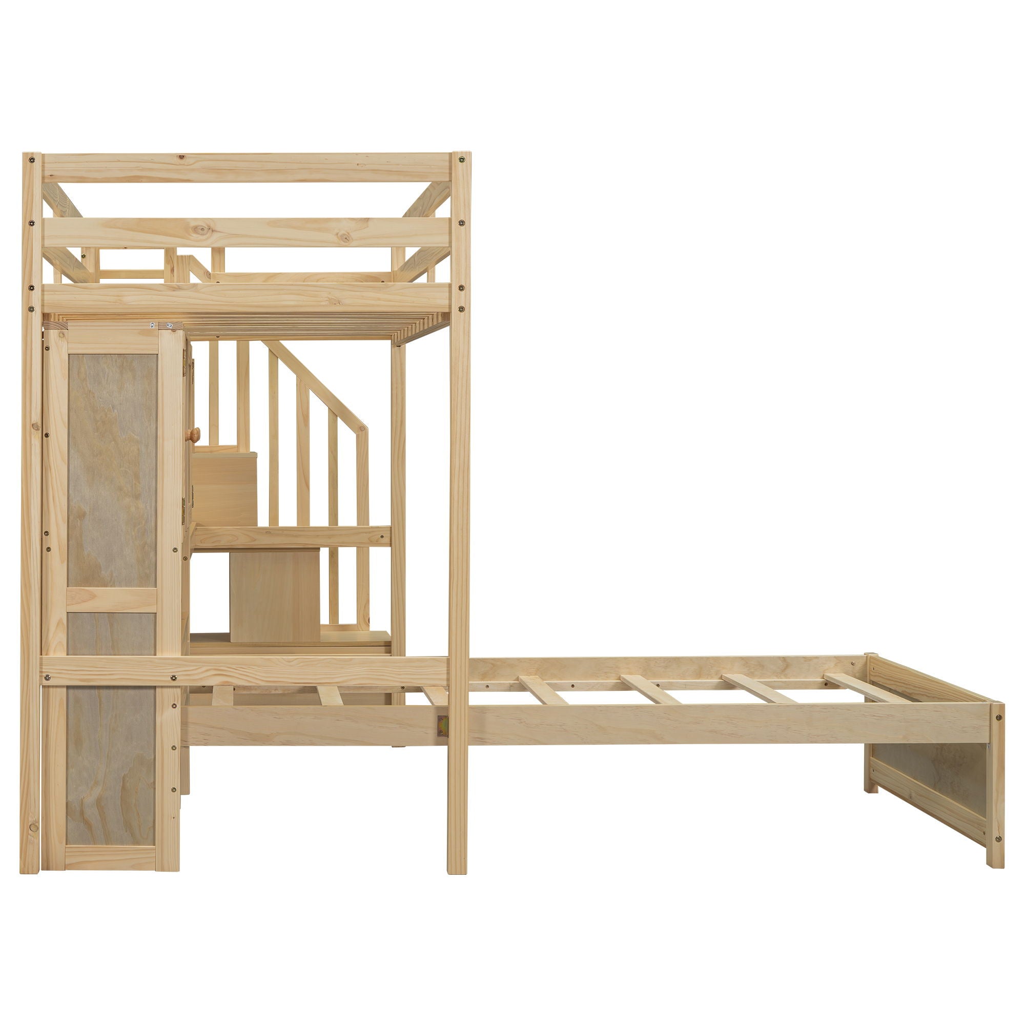 Loft Bed With Built In Desk And Staircase