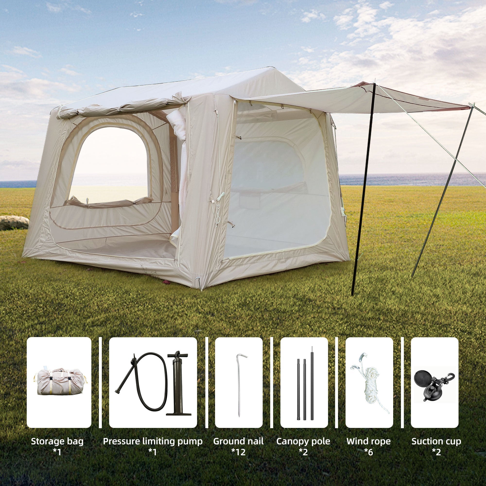 Inflatable 4-8 Person Waterproof Camping Tents by HouseOfZazla
