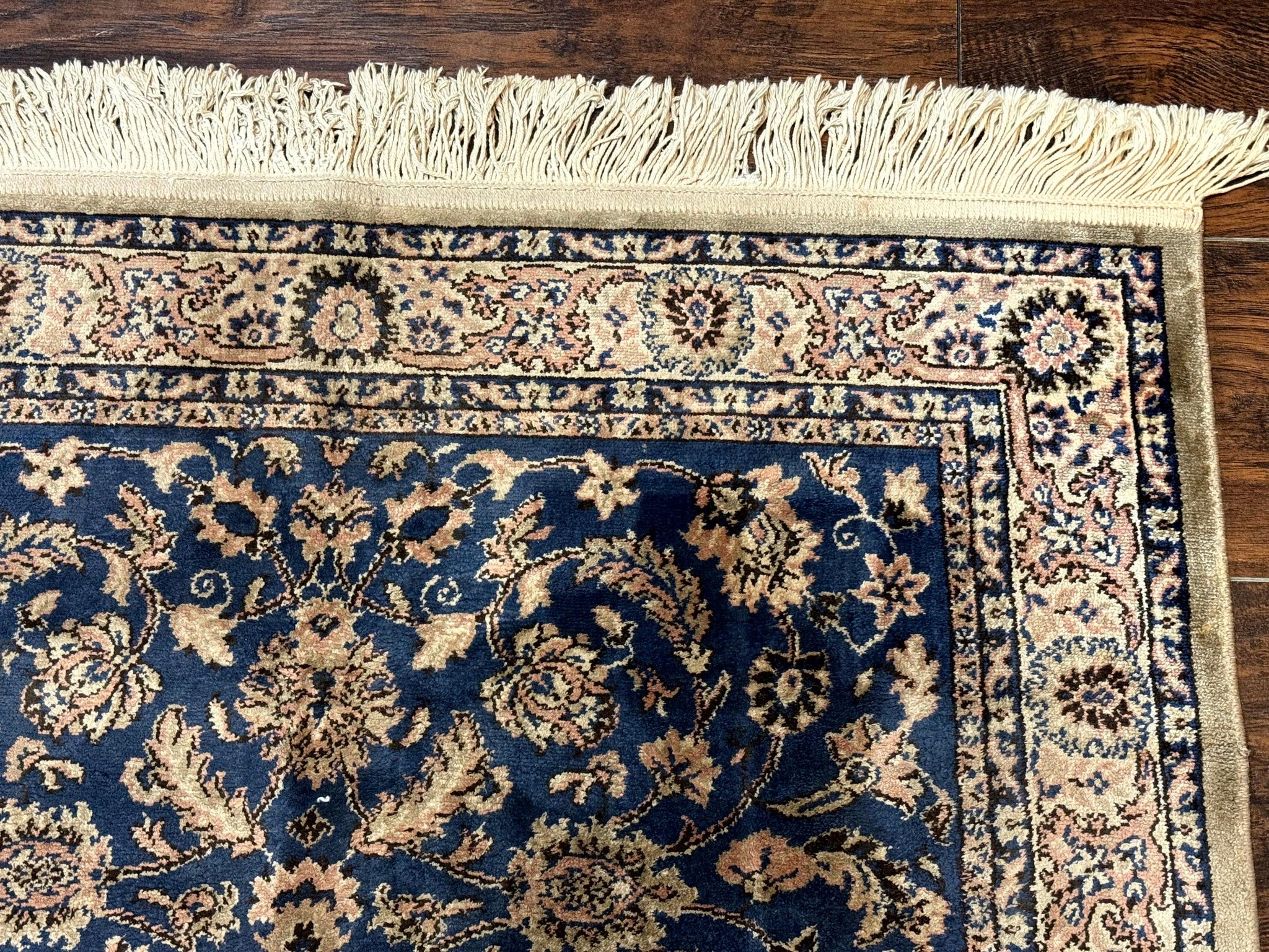 Vintage Art Silk Rug 3x4, Traditional Oriental Persian Design Rug, Belgium Power Loomed Rug, Navy Blue by Jewel Rugs