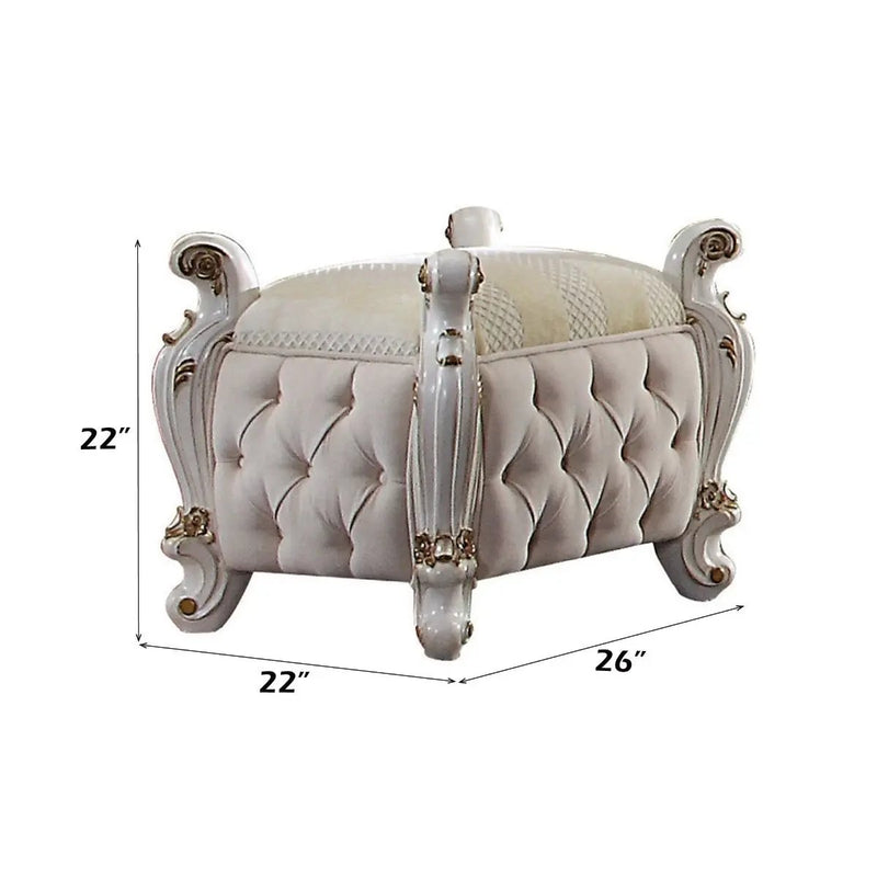 Picardy - Vanity Stool - Fabric & Antique Pearl by Unique Piece Furniture