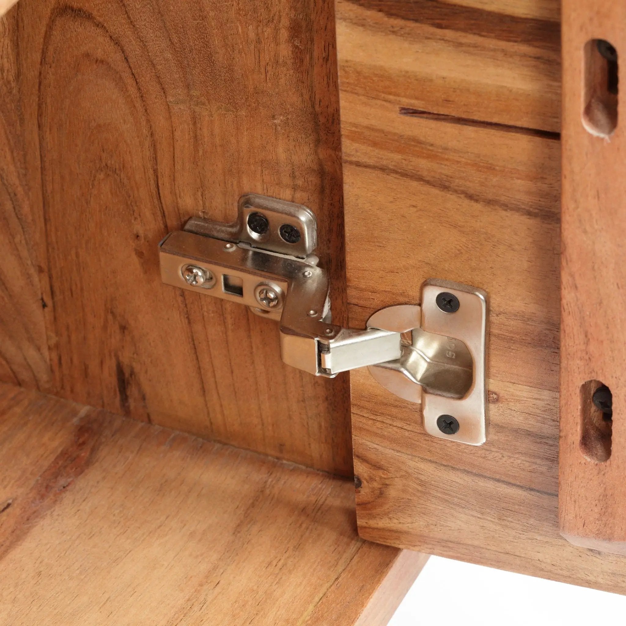 Boho Handcrafted 3 Door Sideboard, Carved Texture & Artisanal Charm - Natural by HouseOfZazla