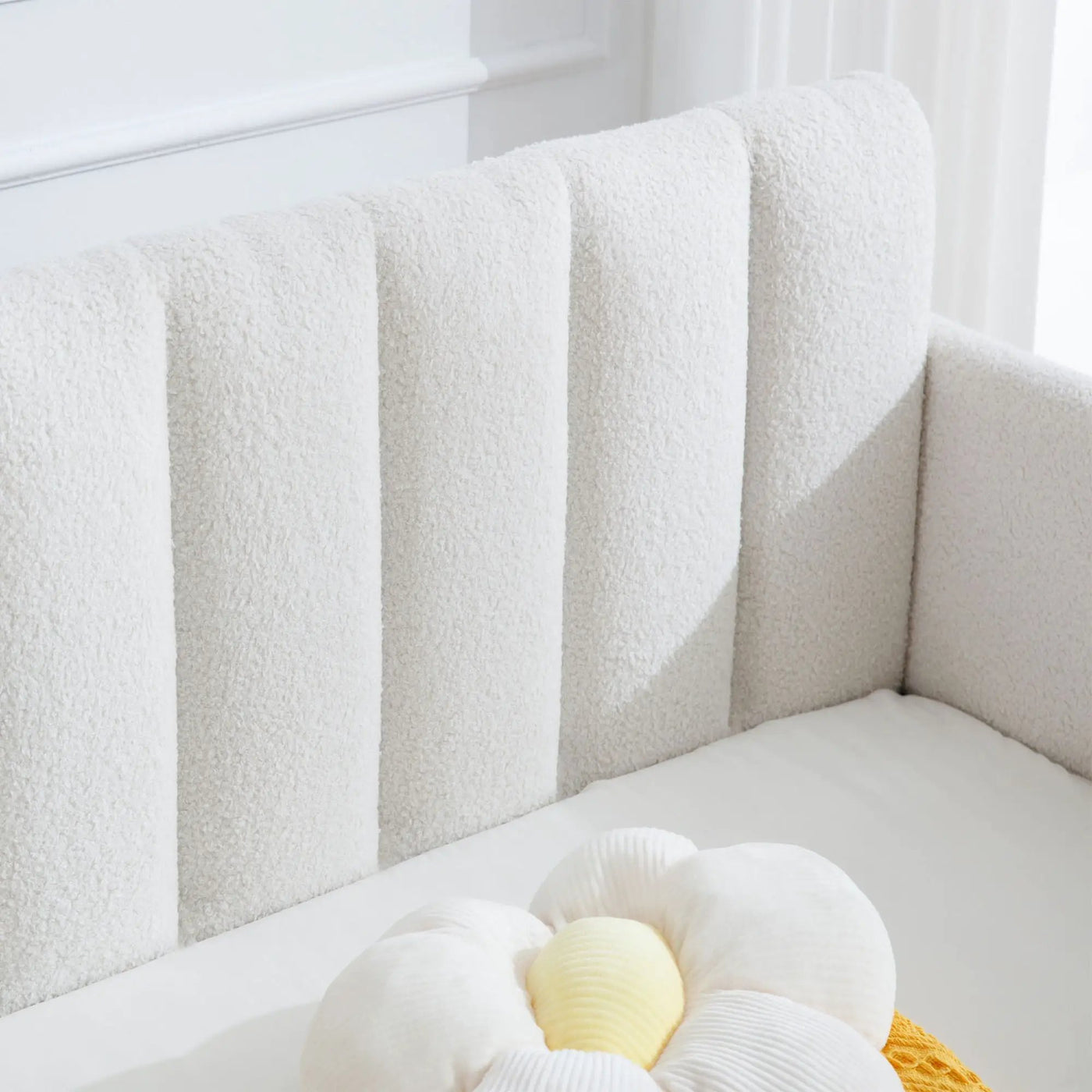 Elena - Boucle Upholstered Daybed, Ribbed Tufted Backrest by Unique Piece Furniture