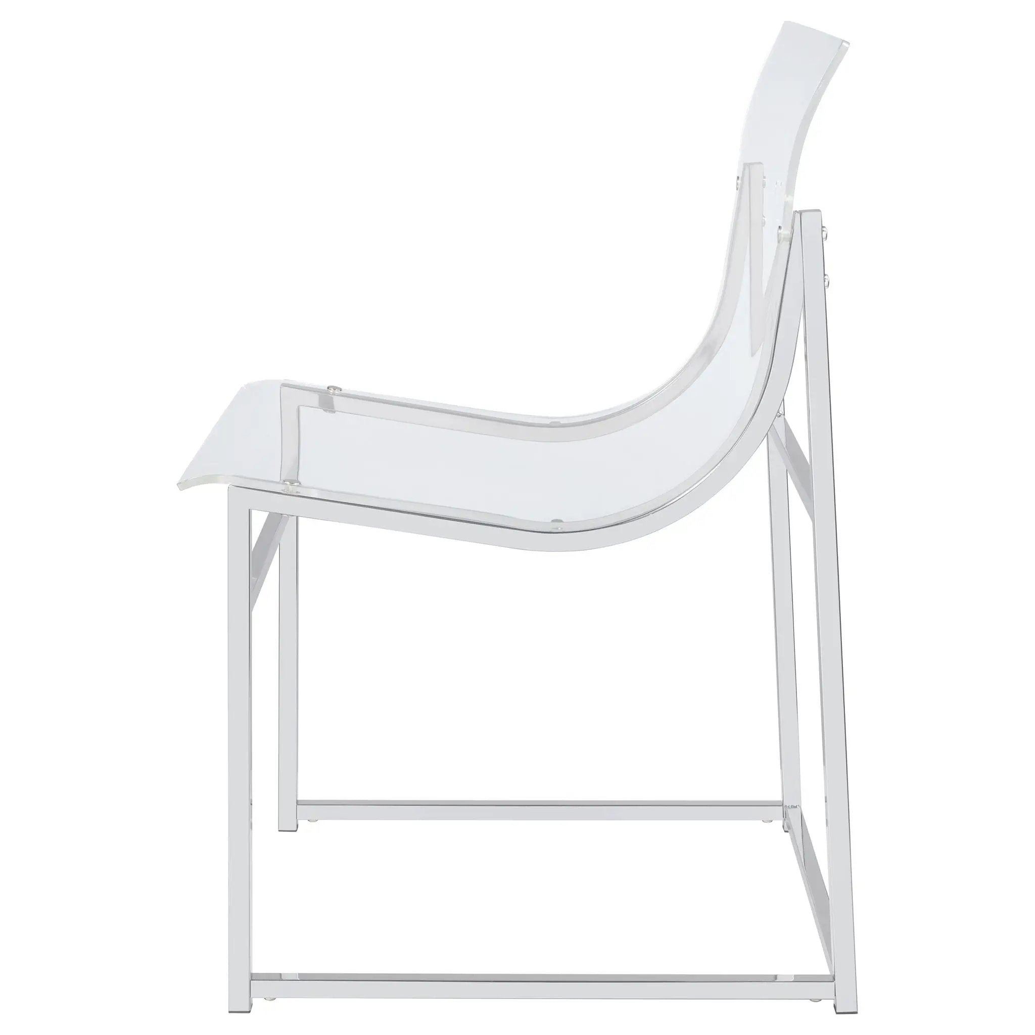 Adino Acrylic Dining Side Chair Chrome (Set of 2) by Unique Piece Furniture