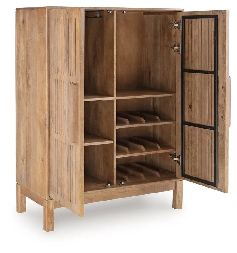 Pellamour - Bar Cabinet - Natural Brown by Unique Piece Furniture