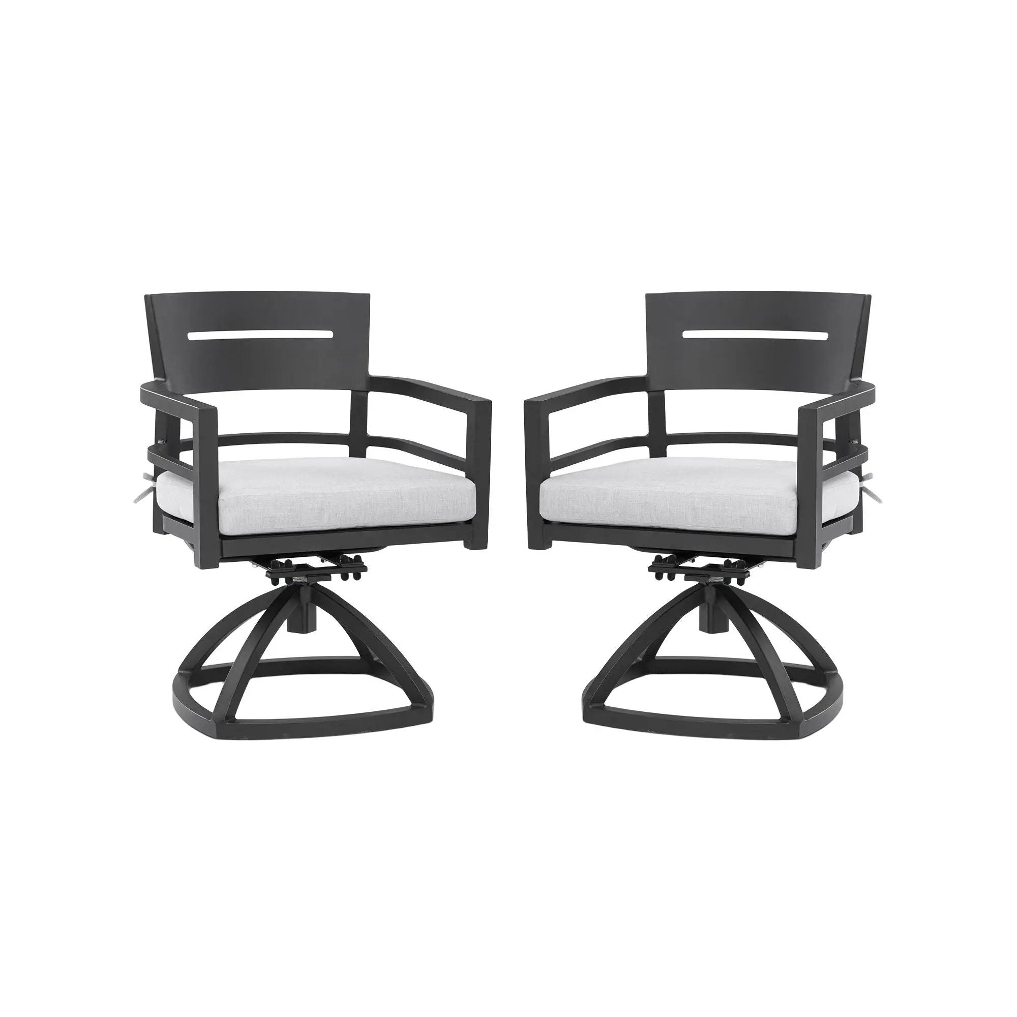 Outdoor Patio Swivel Rocker With Outdoor Grade Sunbrella Fabric Cushions (Set of 2) - Ember Black by Unique Piece Furniture