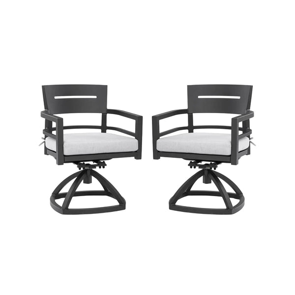 Outdoor Patio Swivel Rocker With Outdoor Grade Sunbrella Fabric Cushions (Set of 2) - Ember Black