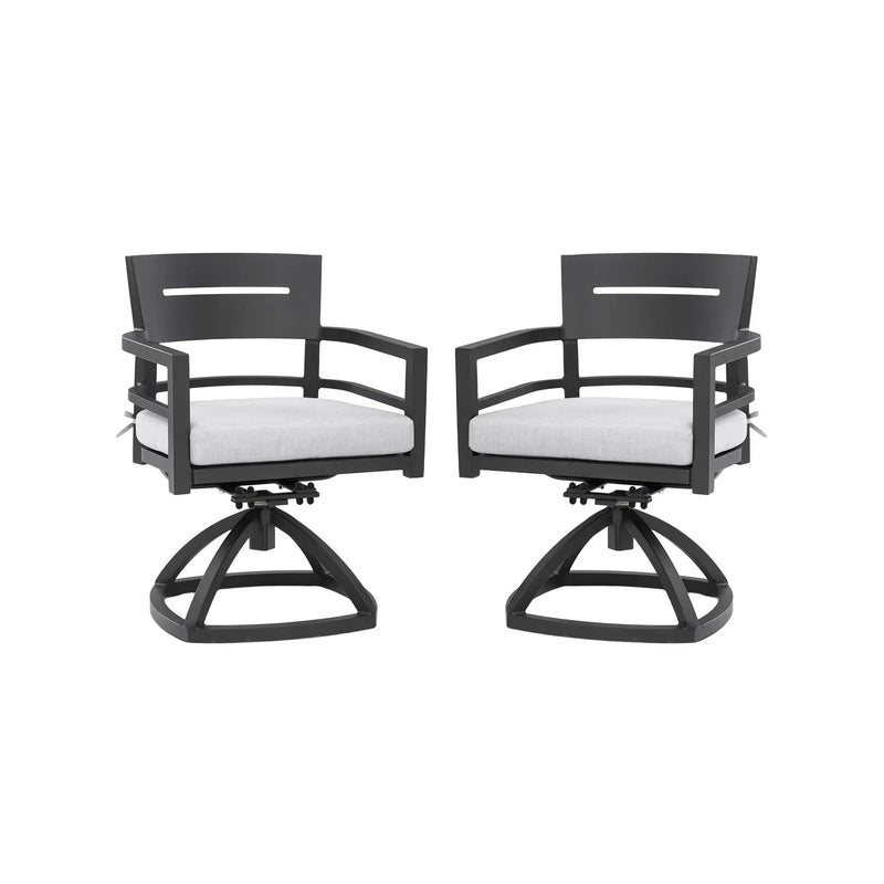 Outdoor Patio Swivel Rocker With Outdoor Grade Sunbrella Fabric Cushions (Set of 2) - Ember Black by Unique Piece Furniture