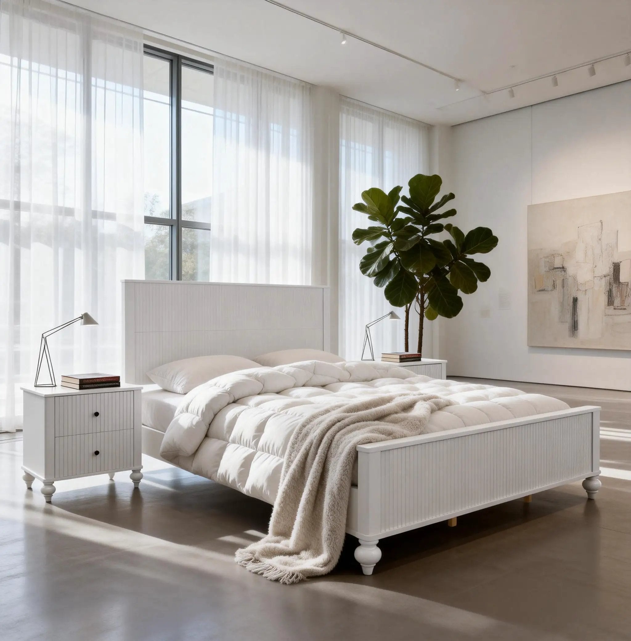White Queen Size Bed Frame by HouseOfZazla