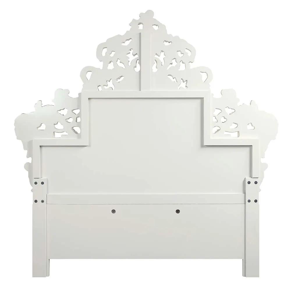 Vanaheim - Eastern King Bed - Beige Synthetic Leather & Antique White by Unique Piece Furniture