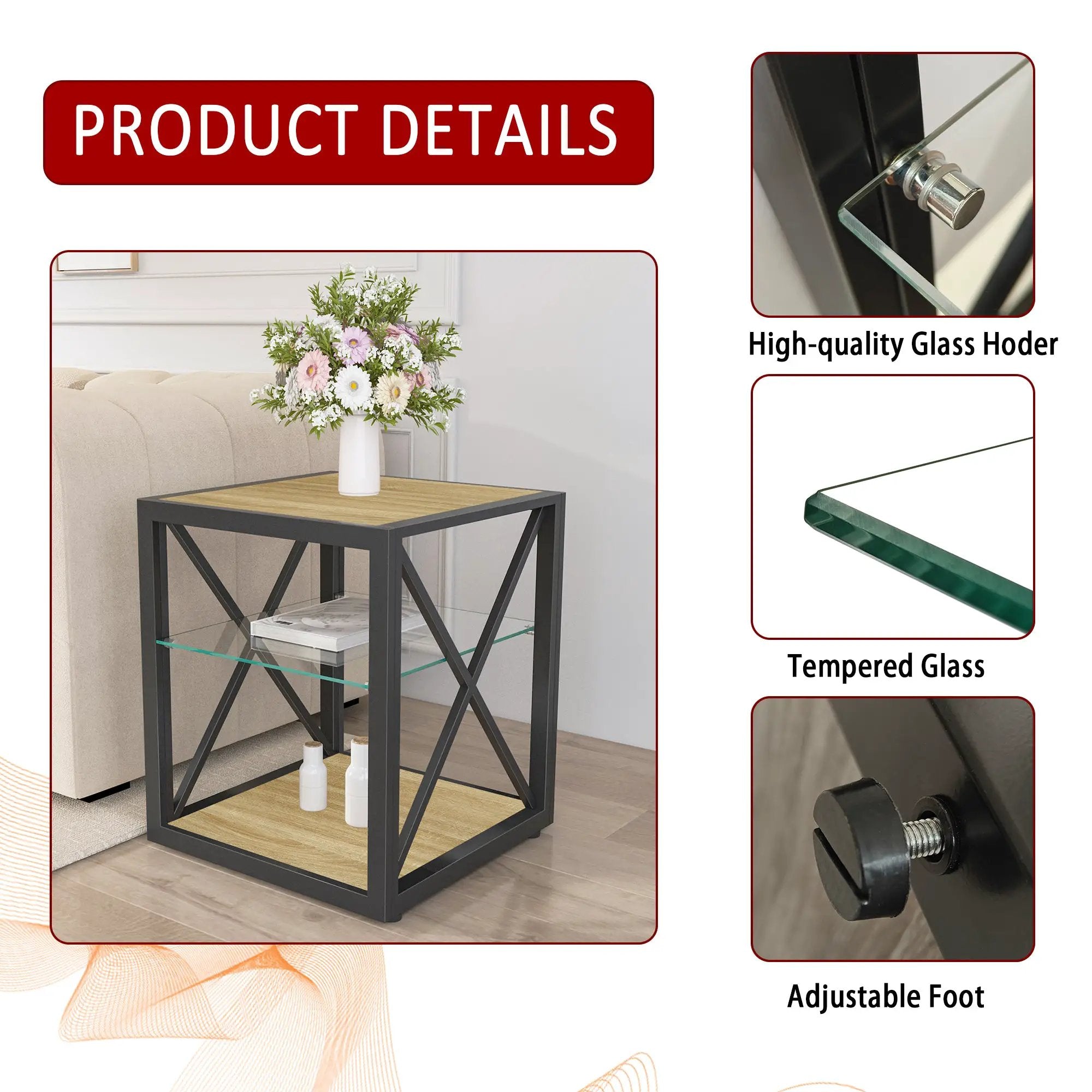 Set of 2 Modern End Table Nightstands by HouseOfZazla