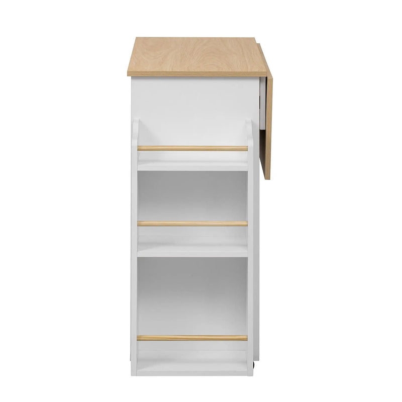 Modern Style 2 In 1 Pet Friendly Dog Crate Kitchen Island End Table Metal Pine - Natural / White by HouseOfZazla