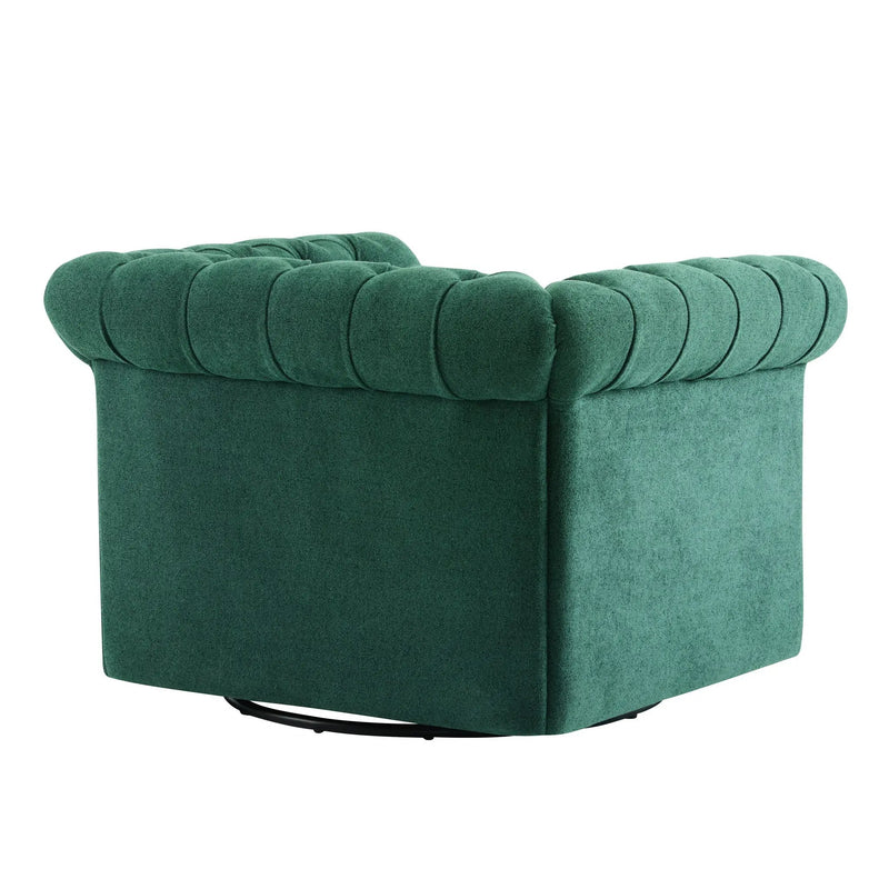 Chesterfield Style Swivel Club Chair With Button Tufted by HouseOfZazla