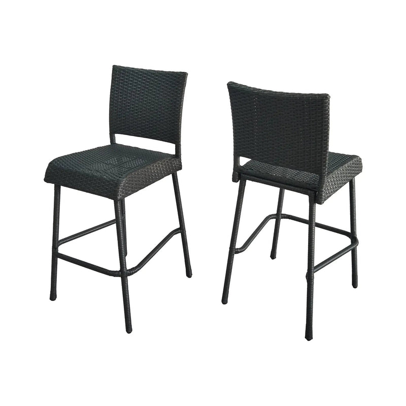 29" Outdoors PE Rattan Armless Barstools, Set of 2 by HouseOfZazla