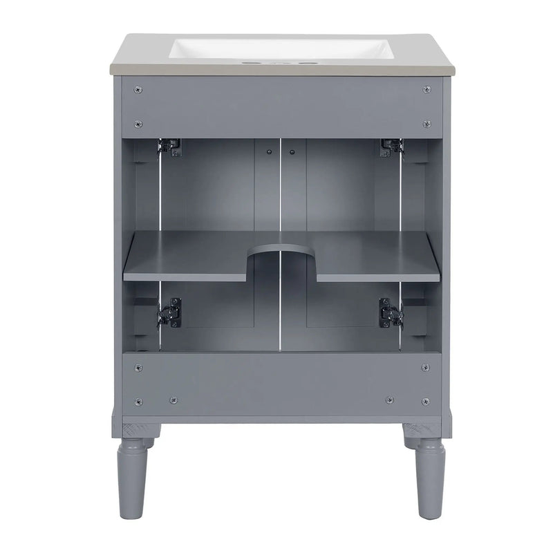Bathroom Vanity With Top Sink, 2 Tier Storage Cabinet by Unique Piece Furniture
