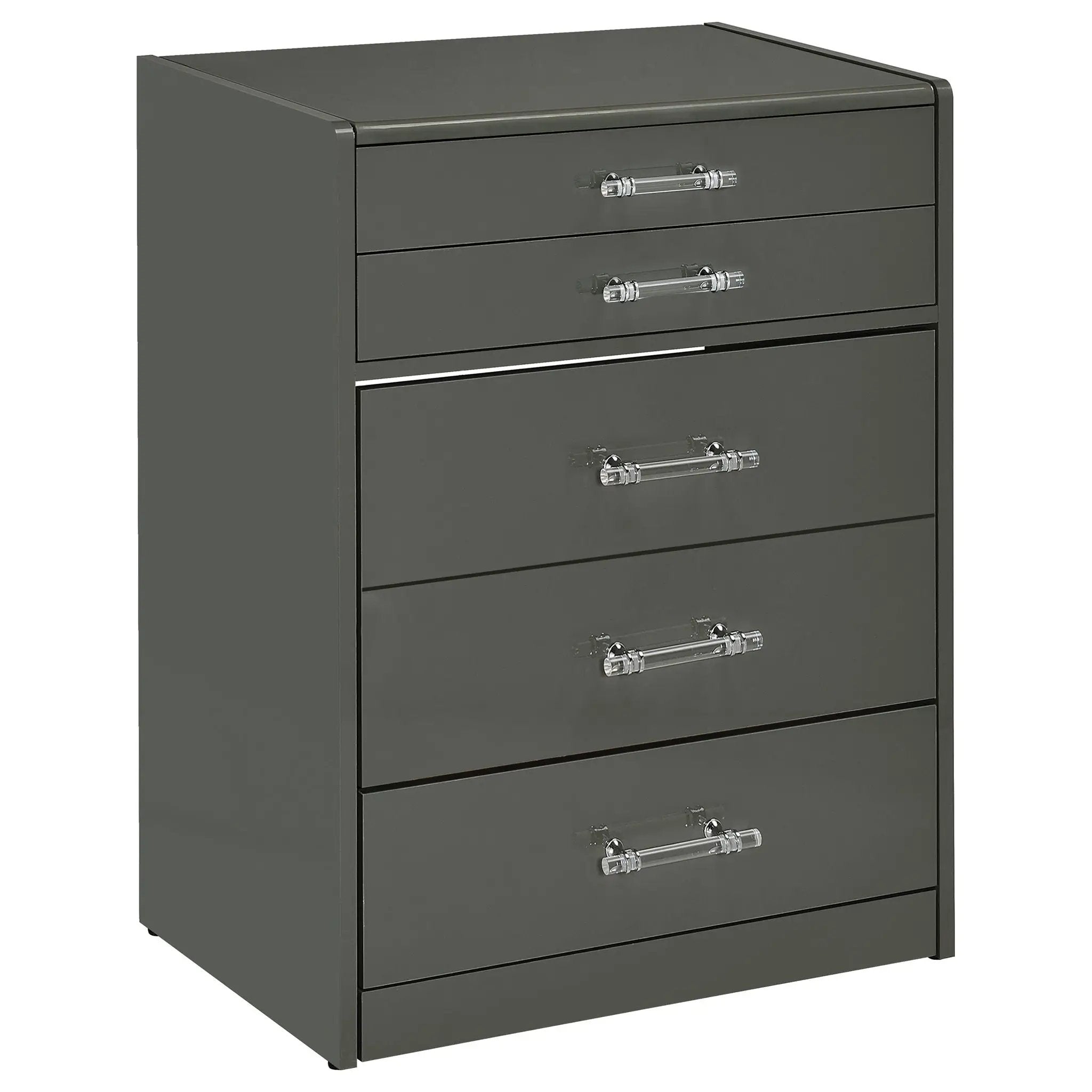 Danbury 3-drawer Makeup Vanity & Stool Set Grey High Gloss by Unique Piece Furniture