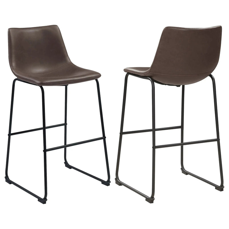 Michelle Upholstered Bar Chair Brown (Set of 2) by Unique Piece Furniture