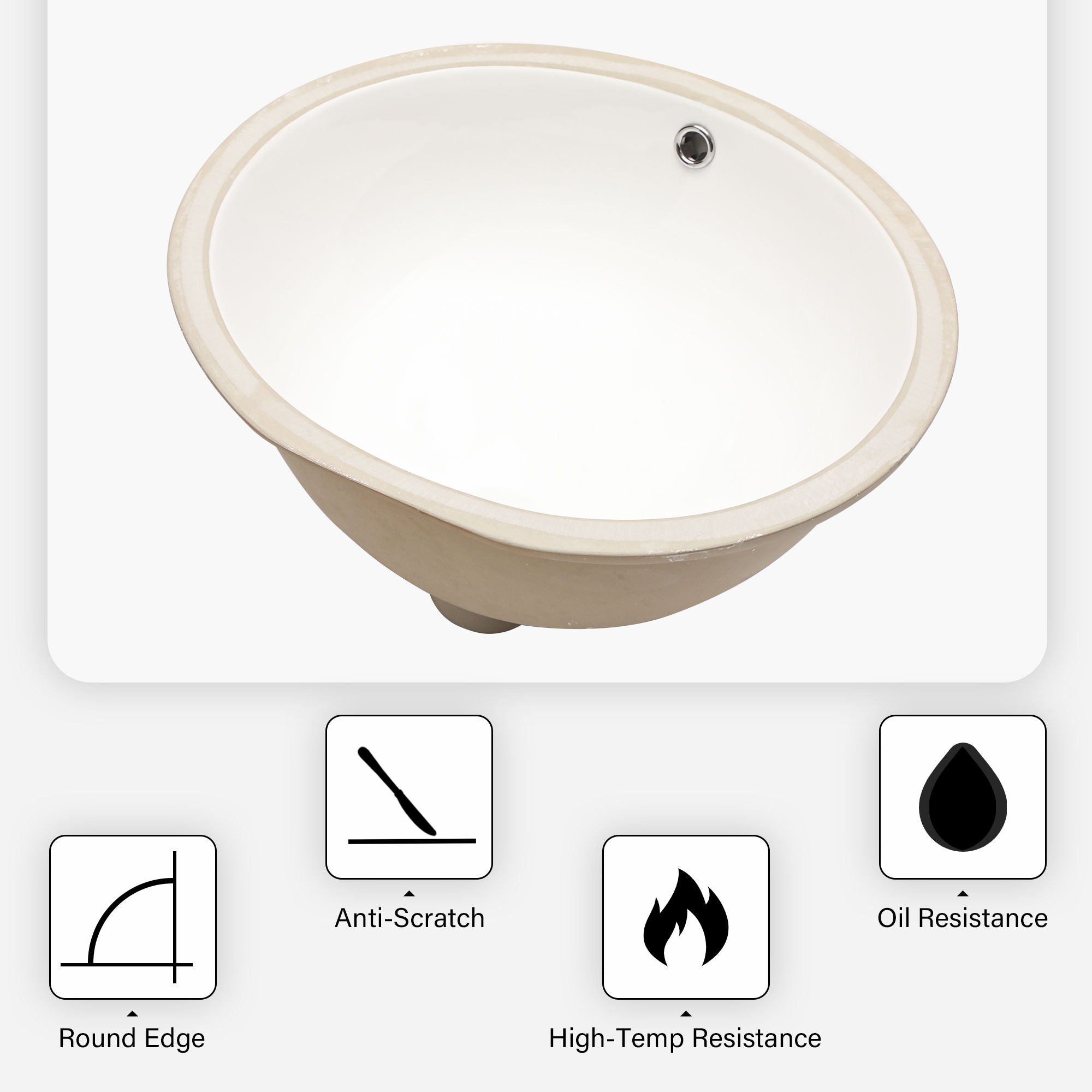 Elegant Ceramic Oval Undermount Bathroom Sink With Overflow by HouseOfZazla