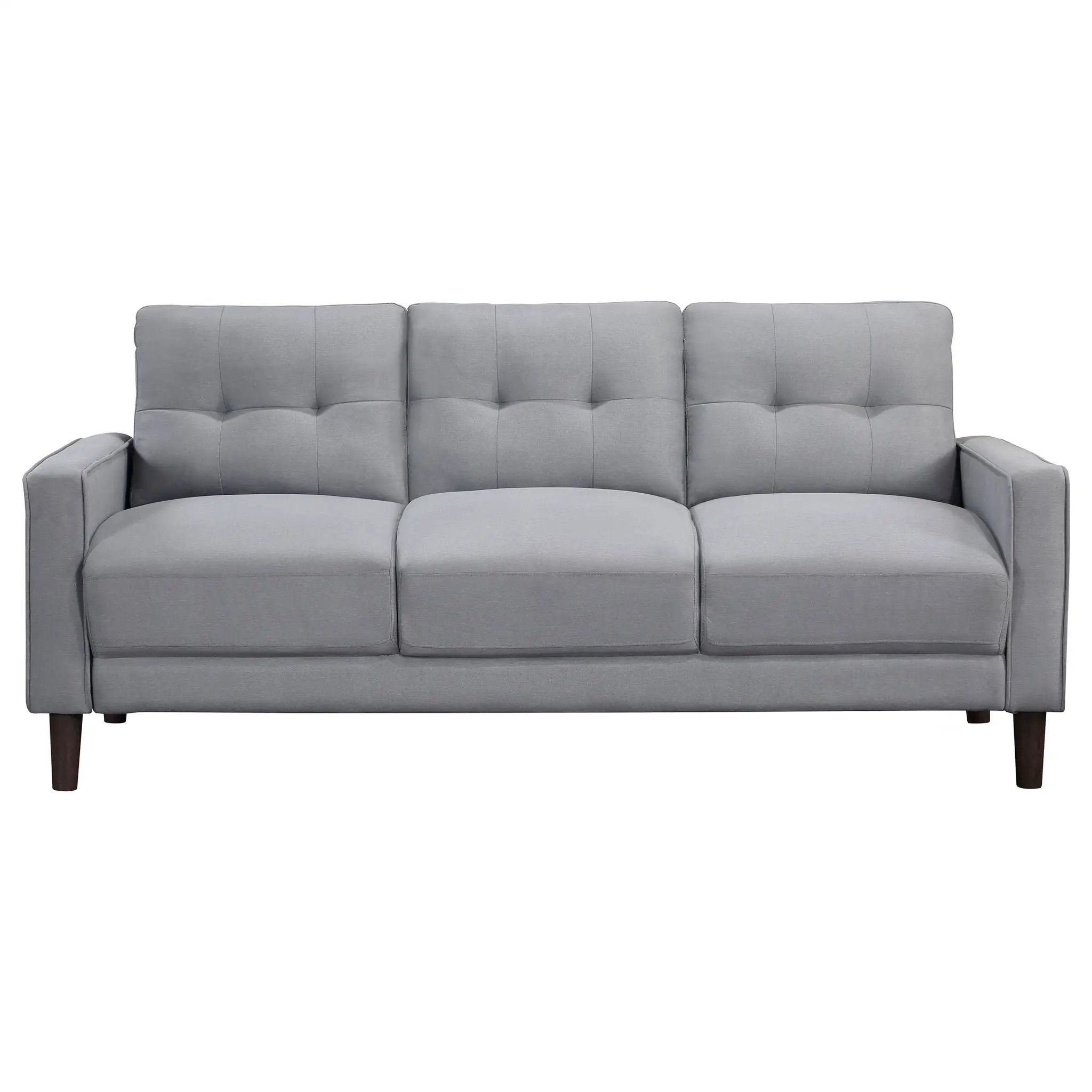 Bowen 2-piece Upholstered Track Arm Tufted Sofa Set Grey by Unique Piece Furniture
