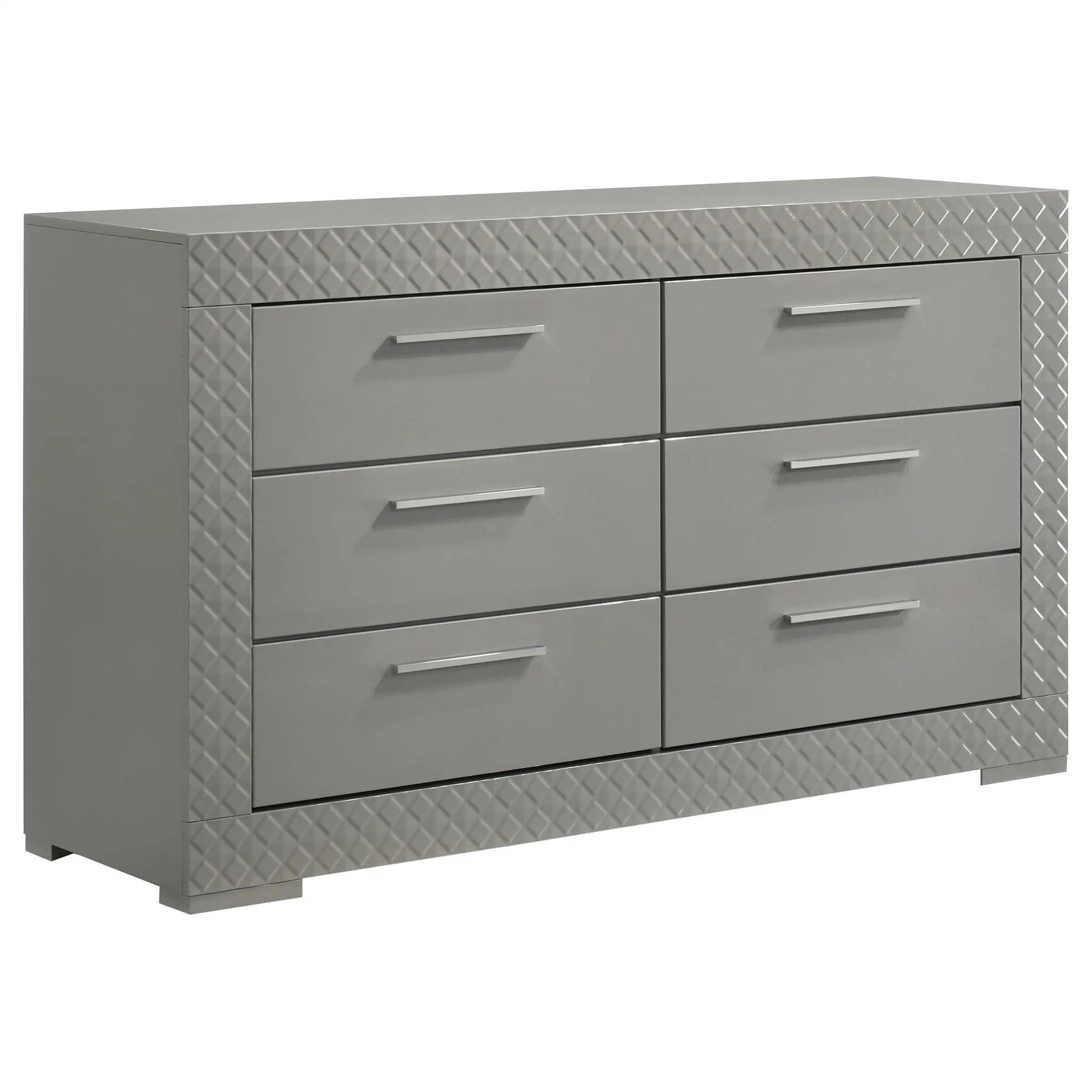 Ives 5-piece Queen Bedroom Set Grey High Gloss by Unique Piece Furniture