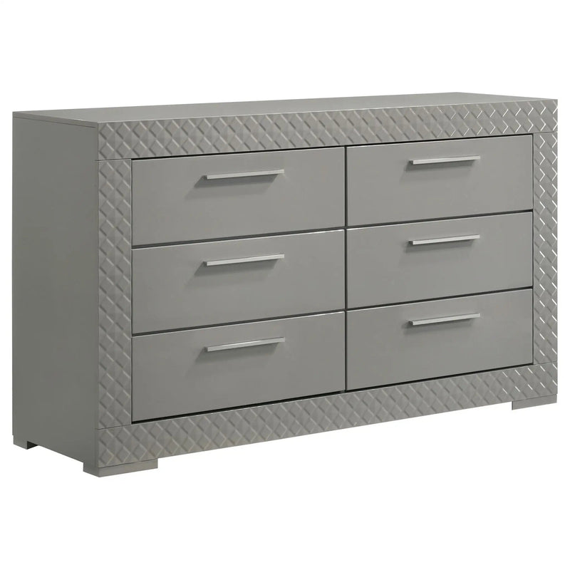 Ives 5-piece Queen Bedroom Set Grey High Gloss by Unique Piece Furniture