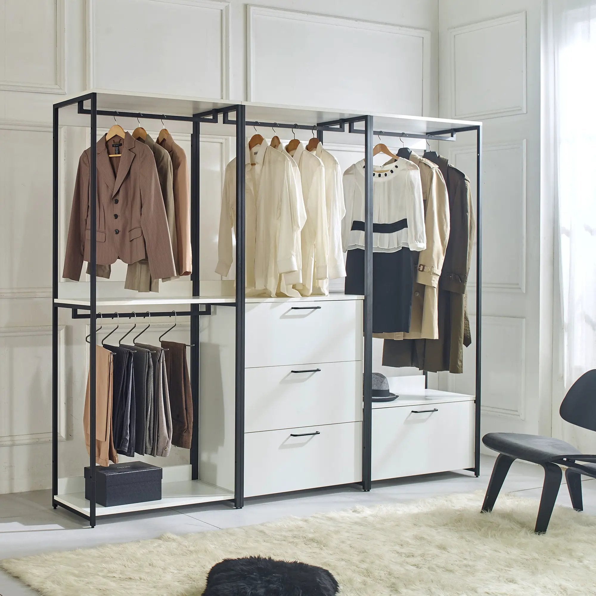 Fiona - Freestanding, Walk-In Closet System - White by HouseOfZazla