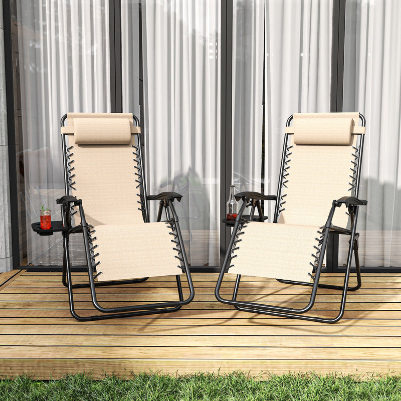 Zero Gravity Folding Lounge Chair with Headrest & Removable Tray by HouseOfZazla