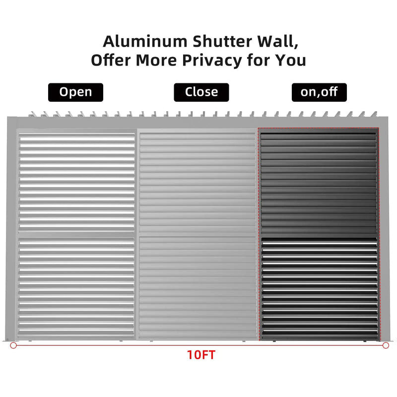 Louver Grille 1 / 3 10Ft Frame & Louvers - Black by HouseOfZazla