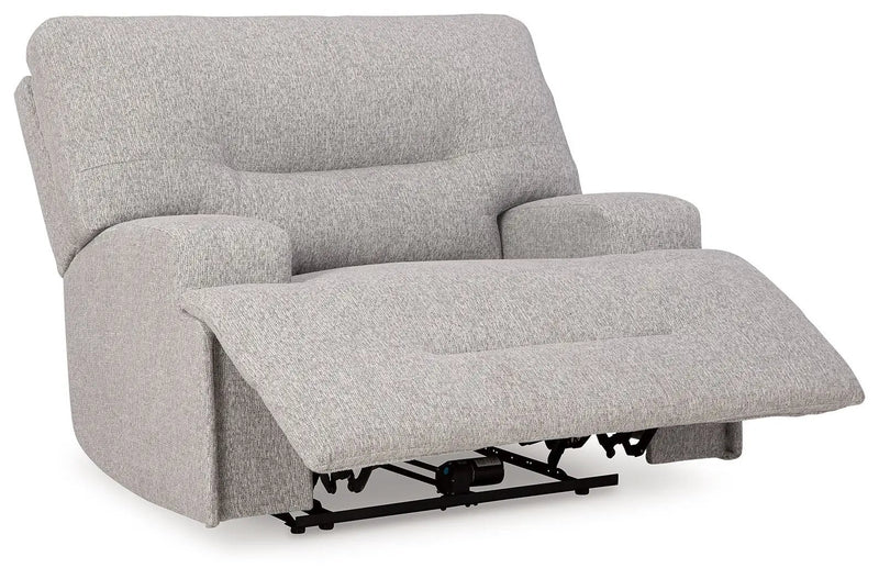 Acklen Place - 4 Pc. - 3-Piece Power Reclining Sectional Sofa With Raf Chaise, Wide Seat Power Recliner - Pewter by Unique Piece Furniture