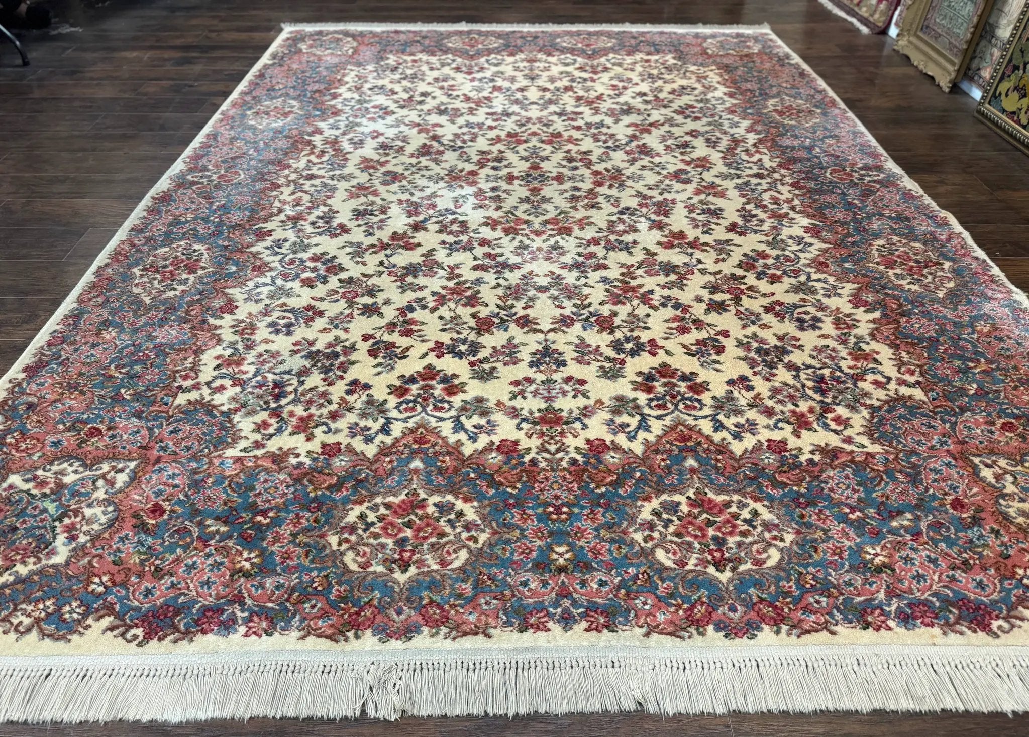 Karastan Rug 8.8 x 12 Ivory Kirman #788, Original 700 Series, Wool Karastan Carpet, Karastan Area Rug, Vintage Karastan, Living Room Rug by Jewel Rugs