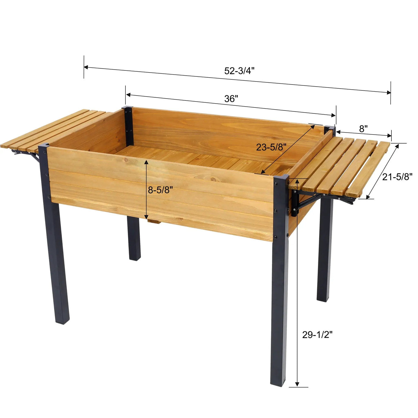 Raised Garden Bed With Metal Legs and Folding Storage Shelf by HouseOfZazla